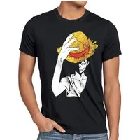 style3 T-Shirt Ruffy Straw Strohhut one piece anime Hut pirat piratenbande
