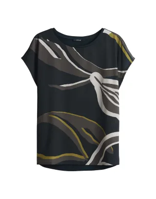 Opus - Regular Printshirt - Sopika print blau/grün - Gr. - 38
