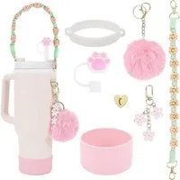 LuxusKollektion Becher Stanley Cup Zubehör Set - Wasserflasche Griff Riemen & Silikon Stiefel
