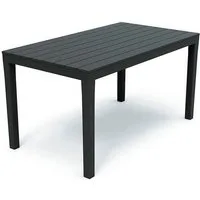 Mojawo Küchentisch Gartentisch Outdoortisch Campingtisch Anthrazit 138x80x72cm Holz-Optik