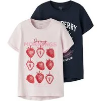 Name It Kurzarmshirt NKFVIX 2P SS TOP (Packung, 2-tlg) Baumwollmischung, normal geschnitten