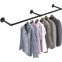 Youyijia Kleiderbügel Clothes Rack for Wall 140 cm Pipe Clothes Rack Industrial Style