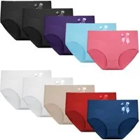 emeco Slip 5er Damen Slips Unterhosen Baumwolle Panty Unterwäsche 9033 Schleife