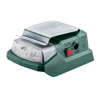 Metabo Akku-Power-Adapter PowerMaxx PA 12 LED-USB 12 V Anschluss + 5 V USB + LED-Licht - Karton - 600298000