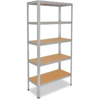 shelfplaza Schwerlastregal HOME, 200x80x60cm verzinkt, 5 Böden, Kellerregal, Garagenregal, Steckregal