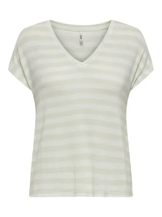 ONLY - ONLLIRAN S/S V-NECK LOOSE TEE JRS Cloud Dancer - Gr. - S