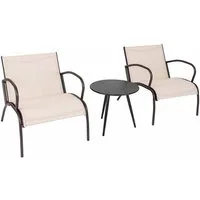 KOMFOTTEU Balkonset, Gartenmöbel Set Bistroset mit runder Beistelltisch