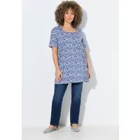 Ulla Popken Longshirt Longshirt A-Linie Carré-Ausschnitt Halbarm