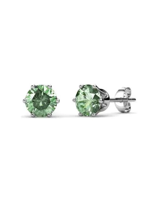 Geburtsstein August Ohrringe - Silber und Vert