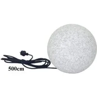 TRANGO LED Gartenleuchte, 200GB IP65 Gartenkugel in 20cm Durchmesser inkl. je 1x E27 LED Leuchtmittel *NATURE* Kugelleuchte mit ca. 5 Meter IP44 Kabel, 3000K warmweiß, Gartenleuchte, Leuchtkugel, Gartenkugelleuchte, Kugellampe