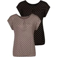 LASCANA Kurzarmshirt mit Kellerfalte am Ausschnitt (2er-Pack) Sommershirts aus luftigem Viskose-Stretch