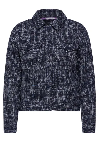 CECIL - Bouclé Jacke blau - Gr. - XXL