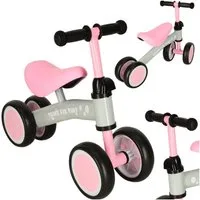 Ikonka Fahrrad-Laufrad TRIKE FIX TINY Laufrad 4-Rad höhenverstellbar pink oder mint (Kinderlaufrad-Set mit Lenker, Rädern und Montagematerial, Laufrad mit 4 Rädern, höhenverstellbar, ergonomischer Sitz), Vier Räder für hohe Kippsicherheit und verstel