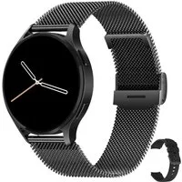 Levowatch EDGY Herren Smartwatch, Sprachassistent, AMOLED Always-On Display Smartwatch (3,8 cm/1,43 Zoll, Android und iOS) Fitness Tracker Uhr, 3 Armbänder, BT5.3, wasserdicht, 460ppi, Metallgehäuse, 4-teilig, Schrittzähler, Puls, SpO2, Blutdruck, Sc