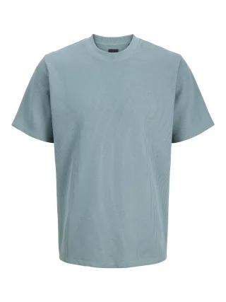 JACK&JONES - JPRBLALEO SS STRUCTURE TEE STYD AW25 Goblin Blue - Gr. - S