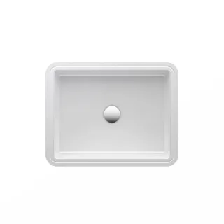 LAUFEN Einbau-Waschtisch von unten Savoy 395x500x170, re-eckig o. Hl., mit Ü. , U-Seite glasiert wei H8189480001551