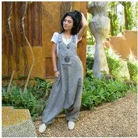 virblatt Jumpsuit Herren & Damen Latzhose, Baumwolle, Overall Herren Sommer Hosenanzug Goa Style, aufgesticktes Mandala