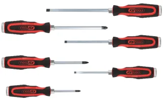 KS Tools ERGOTORQUEmax Schlagkappen-Schraubendreher-Satz, 6-tlg Schlitz, PZ - 151.1165