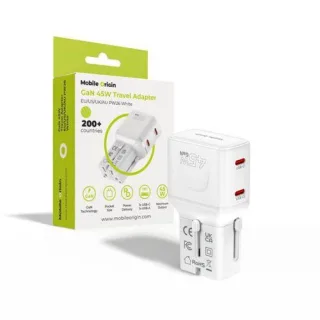 Mobile Origin 45W Travel Adapter EU/US/UK/AU PW26, white