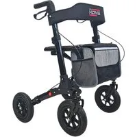 abc HOME Rollator Outdoor, mit Luftreifen & Tasche, faltbar, verstellbare Höhe, mit Profil-Bereifung, mit Tasche und Stockhalter, 2-fach faltbar