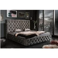 riess-ambiente Polsterbett PARIS 180x200cm grau (Einzelartikel, 1-tlg), Schlafzimmer · Samt · Gäste · Doppel · Kingsize · Design