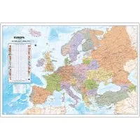 Interkart Landkarten & Globen GmbH Poster Europakarte - Deutsch - Politisch - Mit Flaggen - Stand 2026, Oberflächen beschichtetes Poster