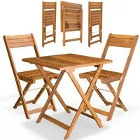 Casaria Balkonset Casaria, (3-tlg), 2 Personen Wetterfest Akazie 3-Tlg Vormontiert Klappbar Balkon
