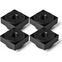 SO-TECH® Möbelfuß Sofafüße HOTEL - schwarz - mit Bodengleitern, (4-St), 4er Set, eckig, höhenverstellbar von 25 - 35 mm
