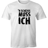 MoonWorks Print-Shirt Herren T-Shirt Einen Scheiß muß ich FunShirt Spruch-Shirt mit Print