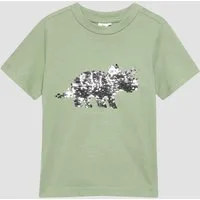 s.Oliver Kurzarmshirt T-Shirt T-Shirt mit Wendepailletten-Dino