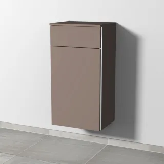 Sanipa 3way Mittelschrank mit 1 Auszug und 1 Wäschekorbklappe, Taupe-Matt, BP1541T BP1541T