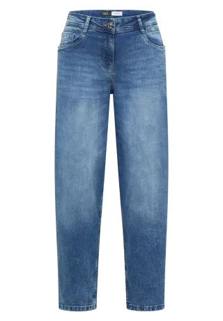 CECIL - High Waist Barrel Leg Jeans im Loose Fit mid blue wash - Gr. - 28