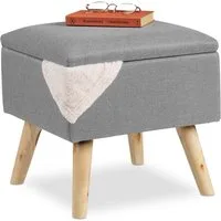 relaxdays Stauraumhocker Hocker mit Stauraum (1 St), Hellgrau
