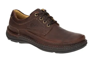Clarks Nature Three 20339005 7 Herrenschuhe Braun Mahogany Bequeme Schn?r Hal...