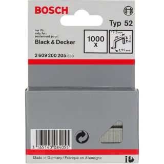 Bosch Flachdrahtklammer Typ 52, 12,3 x 1,25 x 8mm - 2609200205