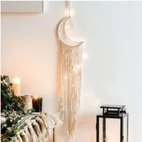 Wiladu Hängedekoration Makramee Wandbehang Mond Traumfänger Boho Deko
