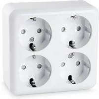 HEITECH Steckdose Steckdose Mehrfachsteckdose 4fach Innenbereich Schuko, 250V - AC - 16A, kostenloser Versand