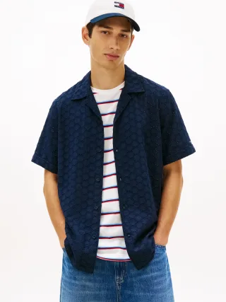 Tommy Jeans (PVH Group) - TJM REG EMBRODRD SS SHIRT Dark Night Navy - Gr. - M