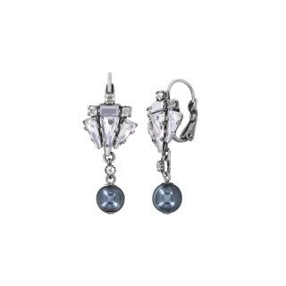 konplott - Ohrringe - Spikes and Pearls blau/silver