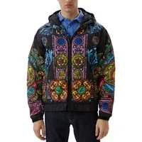 Versace Kurzjacke Regalia Baroque Jacke Bomber Blouson mit Kapuze Loose Fit Regalia- und Baroque-Allover-Design in Multicolor