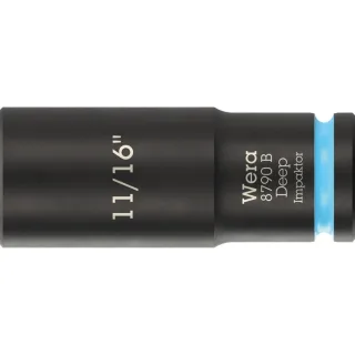 Wera 8790 B Impaktor Deep Steckschlüsseleinsatz mit 3/8 zoll-Antrieb, 11/16 zoll x 63 mm - 05005571001