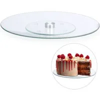 relaxdays Tortenplatte Drehbare Tortenplatte Glas, Glas