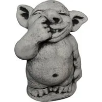 gartendekoparadies.de Gartenfigur Lustiger XXL Riesen Troll Modell mit Finger in Nase, Höhe 31 cm, 15 kg, Frostsicher