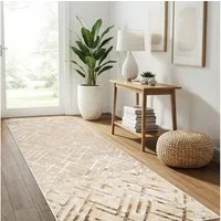 Tapiso Läufer CRYSTAL, rechteckig, Höhe: 8 mm, Langer Korridor-Läufer Schimmereffekt, pflegeleicht, Flur Schlafzimmer