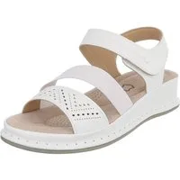 Ital-Design Damen Sandale mit Fersenriemen und Komfortsohle Riemchensandalette (91849609) Keilabsatz/Wedge Keilsandaletten in Weiß