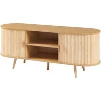 en.casa Sideboard, »Nordkapp« mit 2 Türen 140 x 40 x 56 cm Holz Bambus