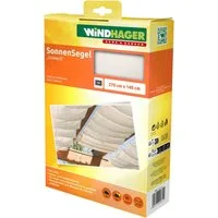 Windhager Sonnensegel für Seilspanntechnik zur Beschattung von Wintergarten und Terrasse, (1-tlg), Sonnenschutz erhältlich in 270 x 140 cm oder 420 x 140 cm, uni-weiß