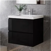 duschspa Waschtisch Waschbecken mit Unterschrank Badmöbel Set Badschrank Waschplatz, Hochglanz, 50-120cm