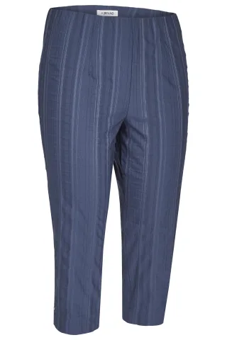KjBRAND - Susie Capri mittelblau gestreift - Gr. - 50