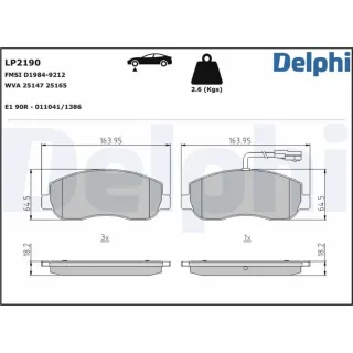 Delphi Bremsbel?ge vorne Nissan Interstar Nv400 Opel Movano Renault Master